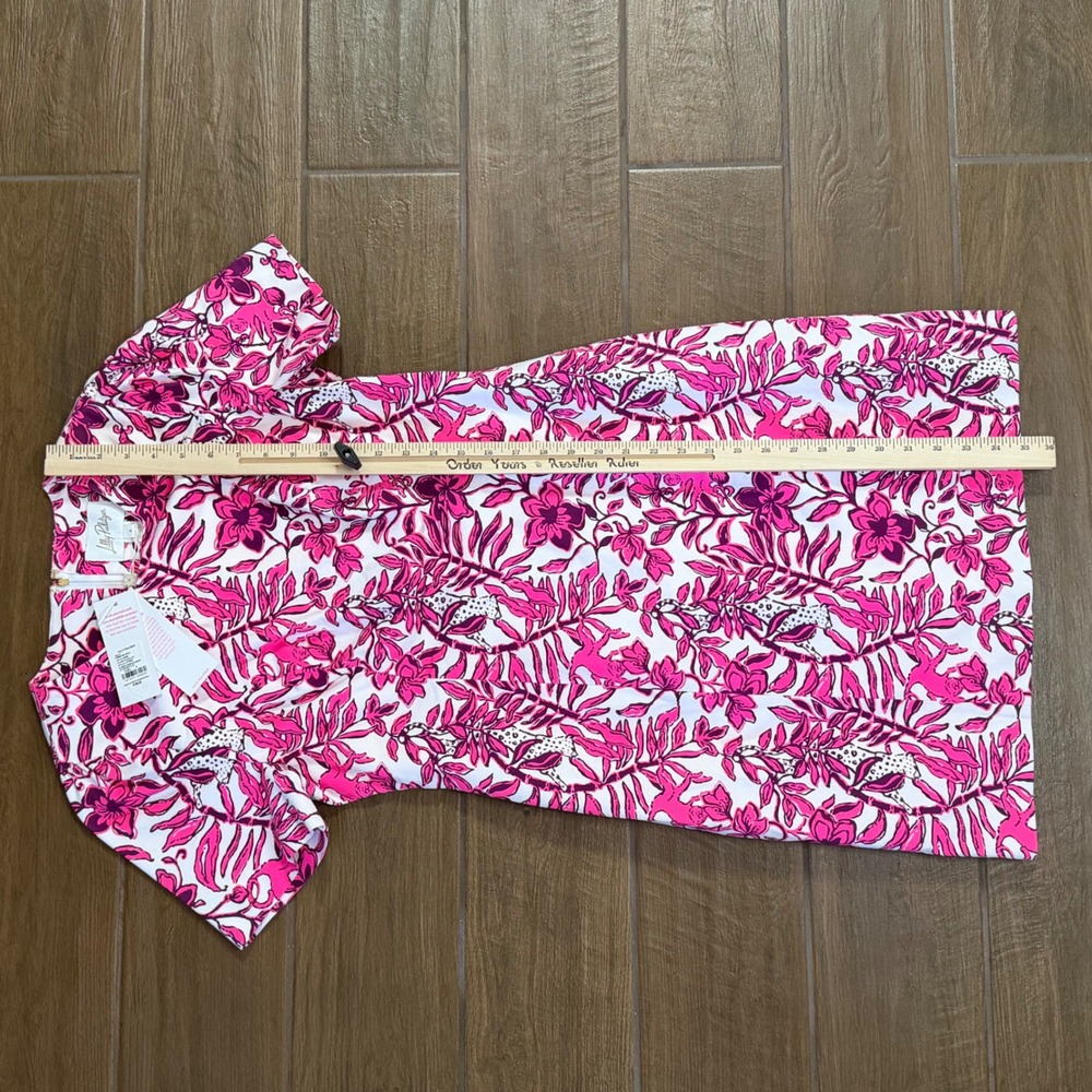Lilly Pulitzer Isla Short Sleeve Shift Dress Elderflower Blossom Pink Purple 4 - Picture 6 of 10